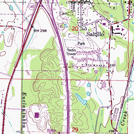 Topographic Map of Kyle Cemetery, MS