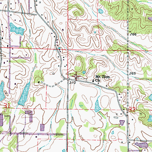 Topographic Map of Old Chapel Cemetery, MS