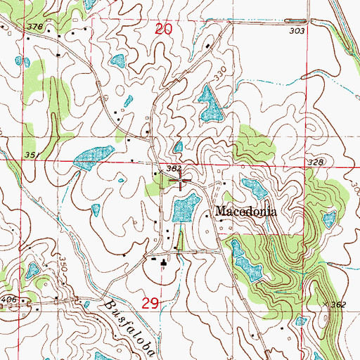 Topographic Map of Old Macedonia Cemetery, MS