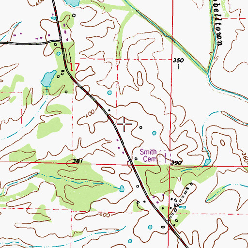Topographic Map of Old North Star Methodist Church (historical), MS