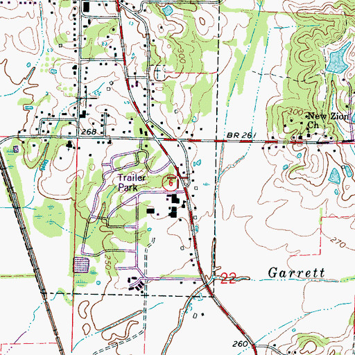 Topographic Map of Plantersville School, MS