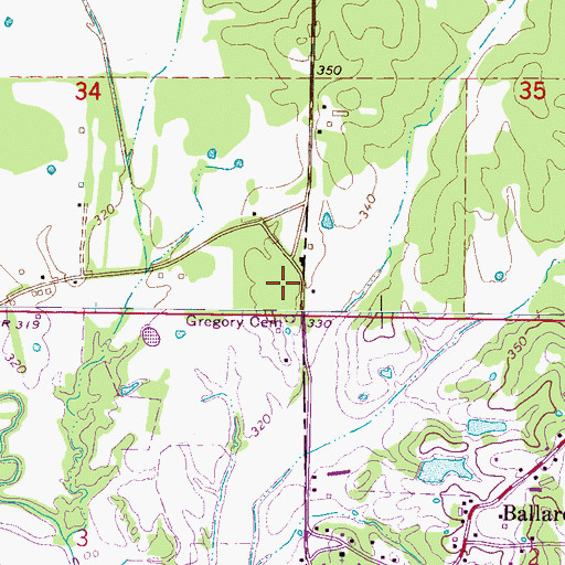 Topographic Map of Pound Family Cemetery, MS