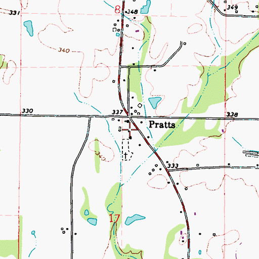 Topographic Map of Pratt School (historical), MS