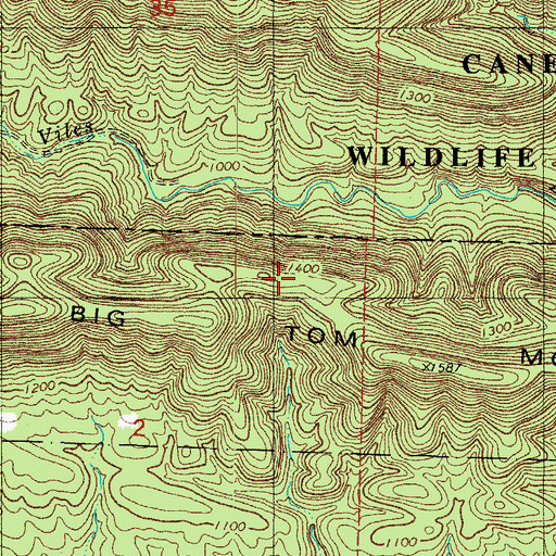 Topographic Map of Big Tom Mountain, AR