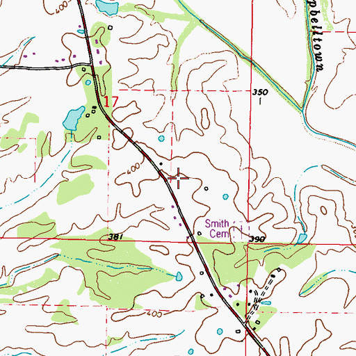 Topographic Map of Smith Cemetery, MS