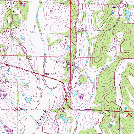 Topographic Map of Unity Cemetery, MS