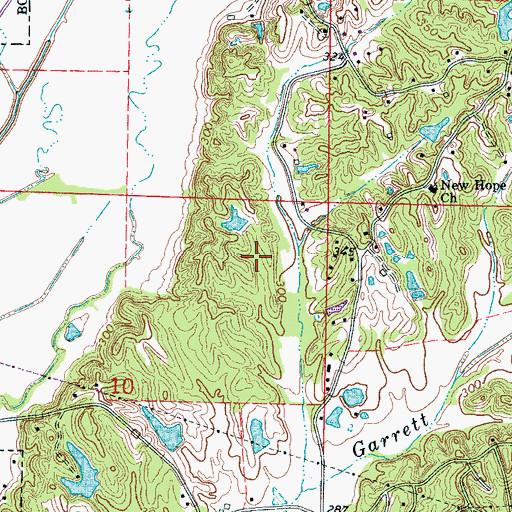Topographic Map of Williams-Hill Family Cemetery, MS