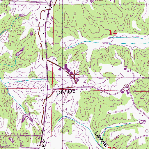 Topographic Map of Alcorn Central Elementary School, MS