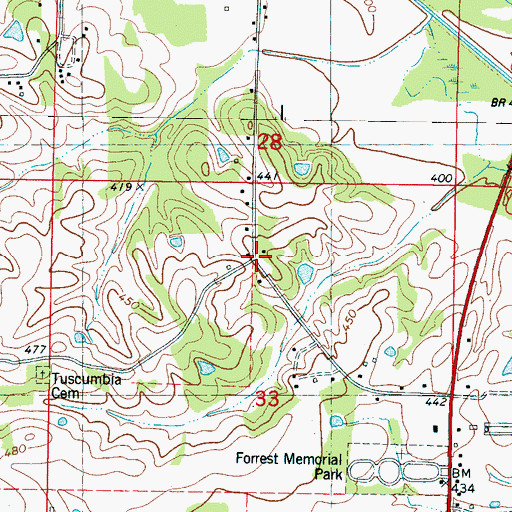 Topographic Map of Anyola School (historical), MS