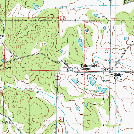Topographic Map of Boneyard (historical), MS