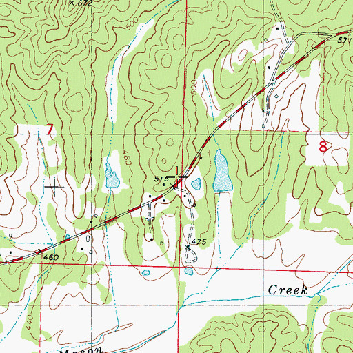 Topographic Map of Crow School (historical), MS