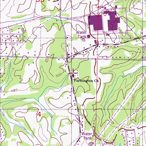 Topographic Map of Farmington Academy (historical), MS
