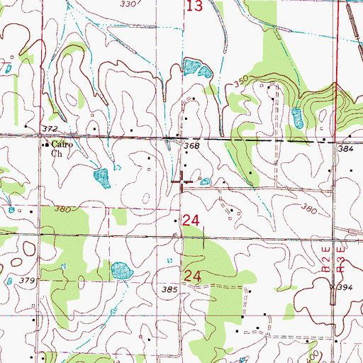 Topographic Map of Cairo, MS