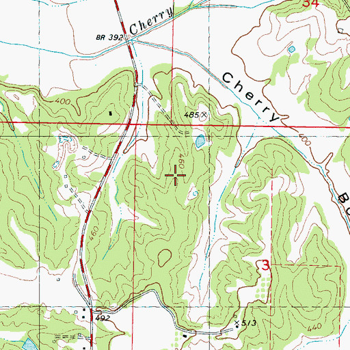 Topographic Map of Cherry Creek Normal School (historical), MS