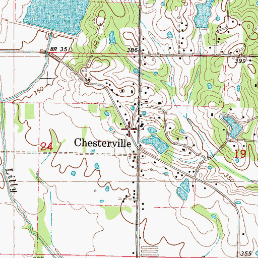 Topographic Map of Chesterville United Methodist Church, MS