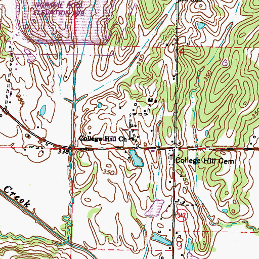Topographic Map of College Hill School (historical), MS