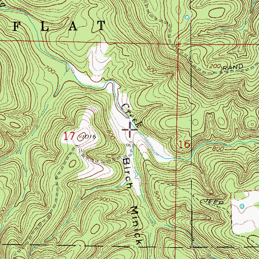 Topographic Map of Birch Minick Hollow, AR