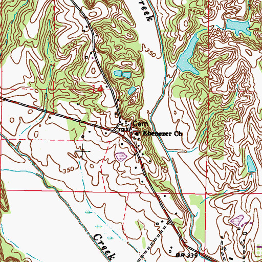 Topographic Map of Ebenezer Cemetery, MS