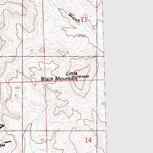 Topographic Map of Little Black Mountain, AZ
