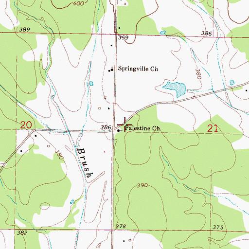 Topographic Map of Palestine School (historical), MS