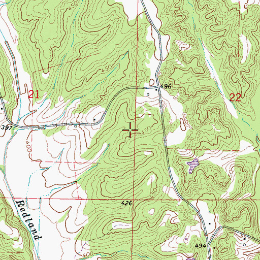 Topographic Map of Pontotoc Ridge, MS