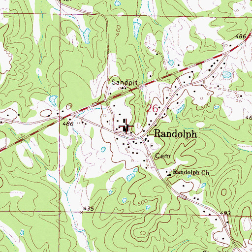 Topographic Map of Randolph High School (historical), MS