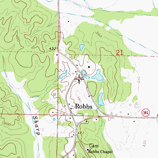 Topographic Map of Robbs United Methodist Church, MS