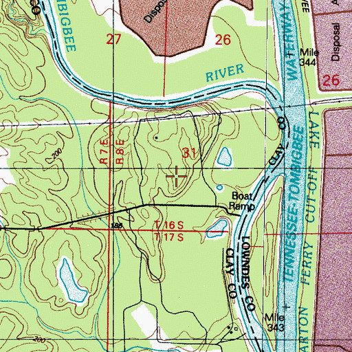 Topographic Map of Barton (historical), MS