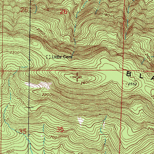 Topographic Map of Black Fork Mountain, AR