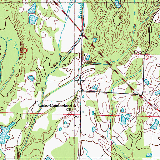 Topographic Map of Cairo, MS