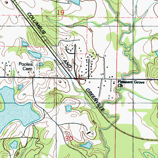 Topographic Map of Clisby (historical), MS