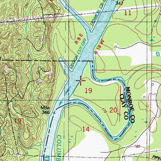 Topographic Map of Mealer Lake (historical), MS