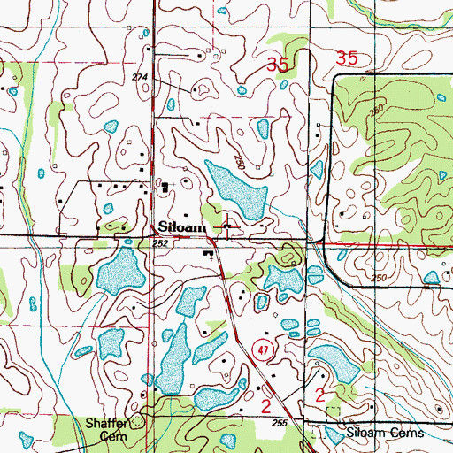 Topographic Map of Siloam School (historical), MS