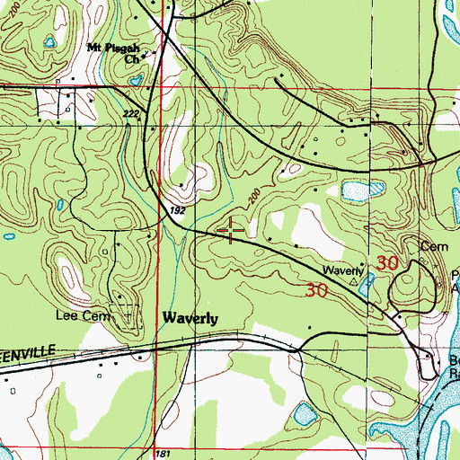 Topographic Map of Tarawa Plantation (historical), MS