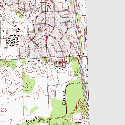 Topographic Map of De Soto Vocational Technical Center, MS