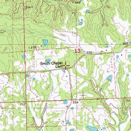 Topographic Map of Hemingway (historical), MS