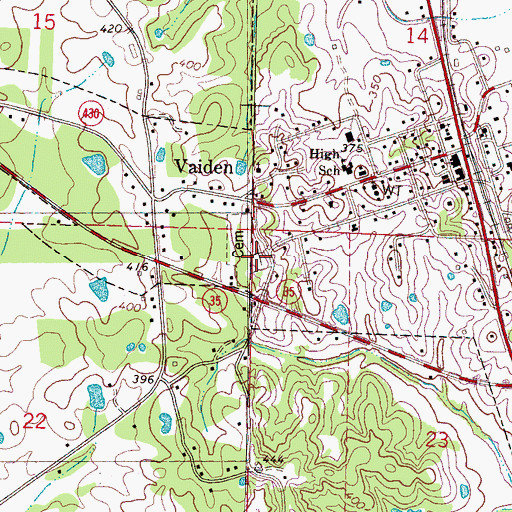 Topographic Map of Shongola Cemetery, MS