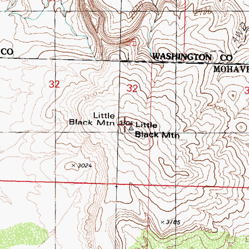 Topographic Map of Little Black Mountain, AZ