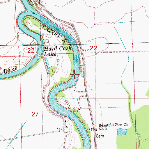 Topographic Map of Dew Drop Landing (historical), MS
