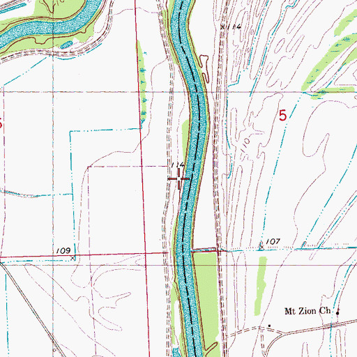 Topographic Map of Fangle Retreat Landing (historical), MS