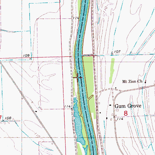 Topographic Map of Fort Place Landing (historical), MS