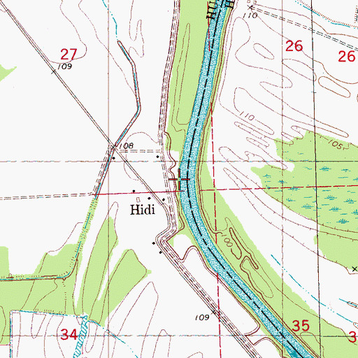 Topographic Map of Goldens Landing (historical), MS