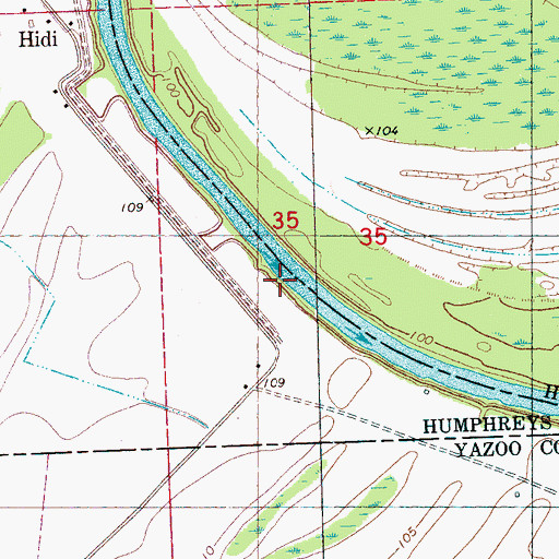Topographic Map of H Goldens Landing (historical), MS
