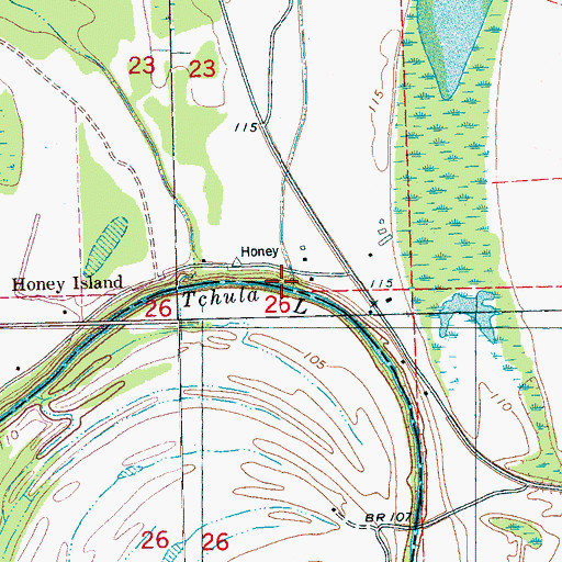 Topographic Map of Manchester Landing (historical), MS