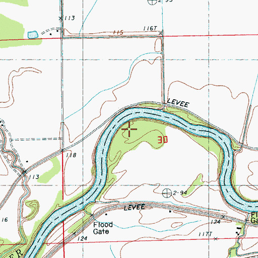 Topographic Map of Montgomery Place Landing (historical), MS