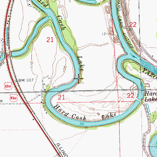 Topographic Map of Morganza Landing (historical), MS