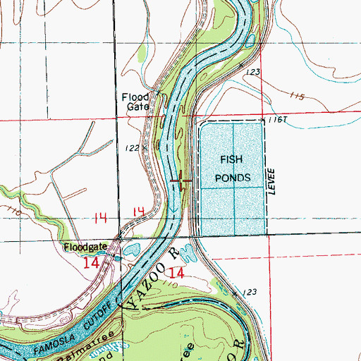 Topographic Map of Perkins Landing (historical), MS