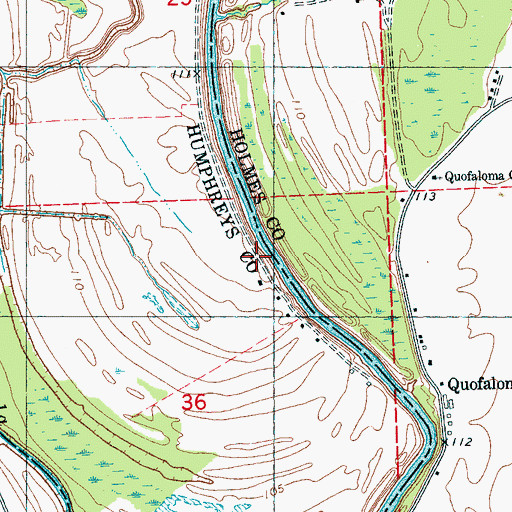 Topographic Map of Phoenix Landing (historical), MS