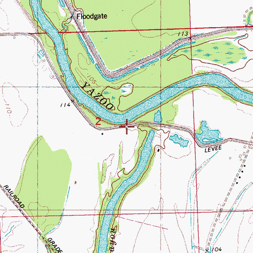 Topographic Map of Point Pleasant Landing (historical), MS