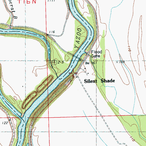Topographic Map of Silent Shade Landing (historical), MS